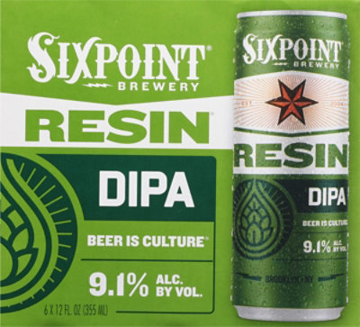 Sixpoint Resin beer IIPA Cans - 6-12 Fl. Oz. - Image 4