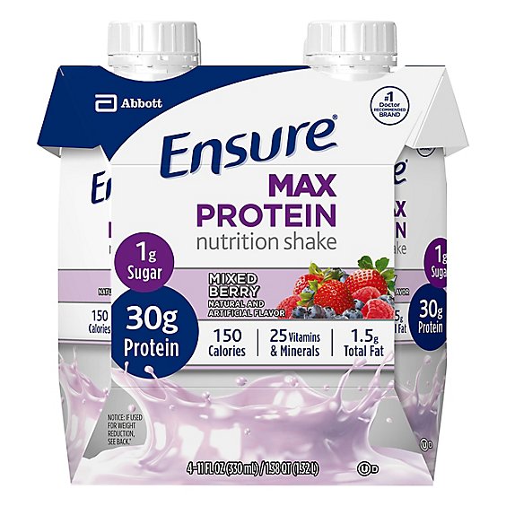 Ensure Max Protein Nutrition Shake Ready To Drink Mixed Berry - 4-11 Fl. Oz.