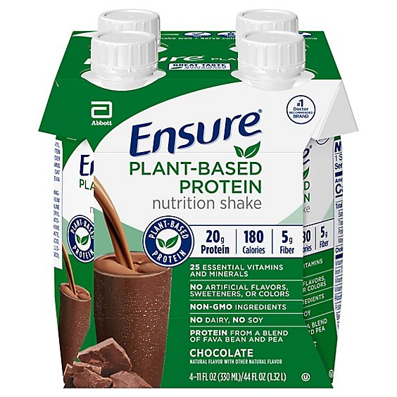 Ensure Plant Based Protein Nutrition Shake Ready To Drink Chocolate - 4-11 Fl. Oz.