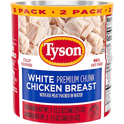 Tyson White Chicken Premium Chunk In Water Twin Pack - 2-12.5 Oz - Image 1