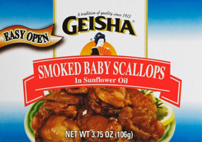 Geisha Baby Scallops Smoked In Sunflower Oil - 3.75 Oz - Image 2