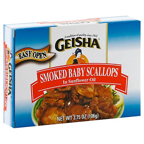 Geisha Baby Scallops Smoked In Sunflower Oil - 3.75 Oz
