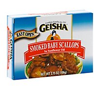 Geisha Baby Scallops Smoked In Sunflower Oil - 3.75 Oz