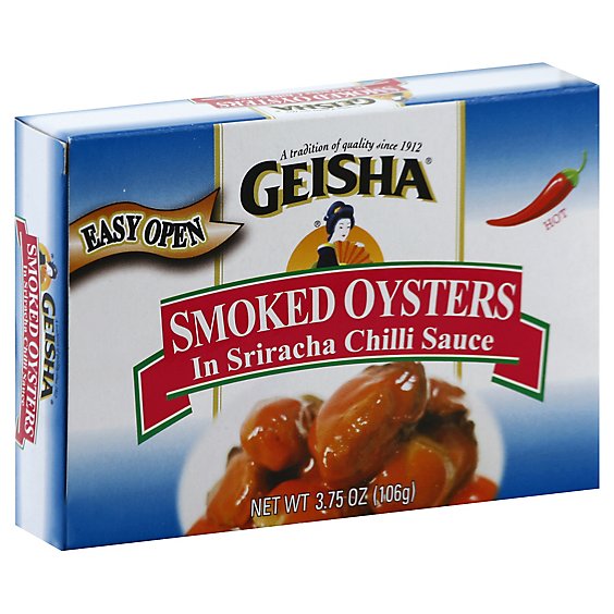 Geisha Oysters Smoked In Sriracha Chilli Sauce - 3.75 Oz