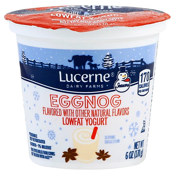 Lucerne Seasn Yogurt Eggnog Lowfat - 6 Oz