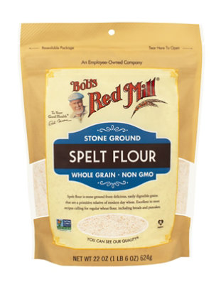 Bobs Red Mill Flour Spelt Stone Ground Whole Grain Non GMO - 22 Oz - Image 1