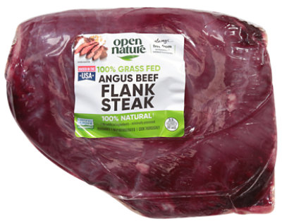Open Nature Grass Fed Angus Beef Flank Steak In The Bag Whole - 2 Lb