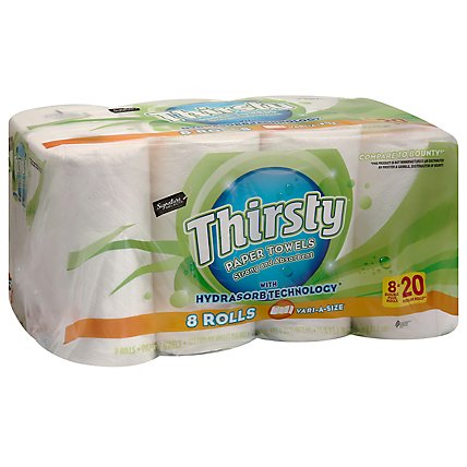 Signature Select Paper Towel Thirsty Strong Absorbent - 8 Roll - Image 1