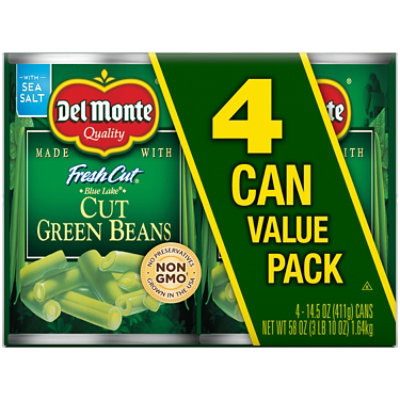 Del Monte Fresh Cut Green Beans Cut Blue Lake - 4-14.5 Oz - Image 1