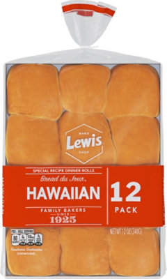 Lewis Bake Shop Hawaiian Dinner Rolls 12 Count - 12 Oz - Image 1