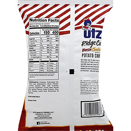 Utz Ridge Cut Potato Chips Bacon Cheddar - 2.625 Oz - Image 5