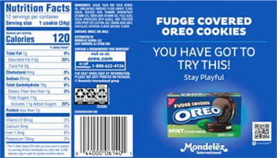 OREO Sandwich Cookies Fudge Covered Dark Chocolate - 9.9 Oz - Image 6