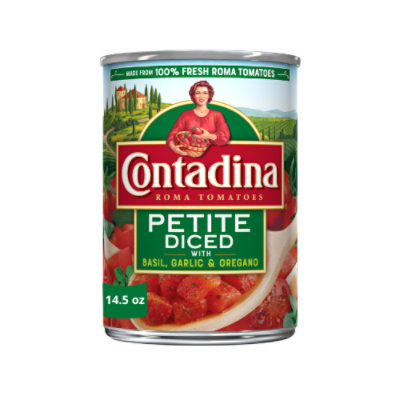 Contadina Tomatoes Roma Petite Diced With Basil Garlic & Oregano - 14.5 Oz - Image 1