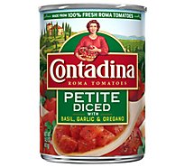 Contadina Tomatoes Roma Petite Diced With Basil Garlic & Oregano - 14.5 Oz