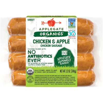 Applegate Organics Chicken Sausage Chicken Apple - 12 Oz - Image 3