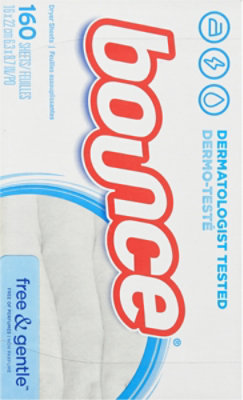 Bounce Fabric Softener Dryer Sheets Free & Gentle - 160 Count - Image 5