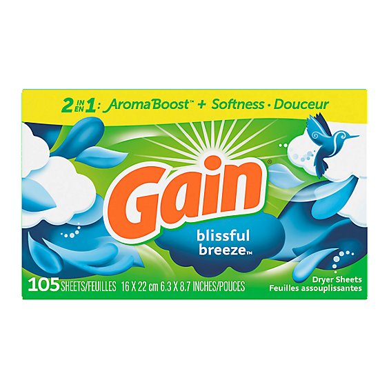 Gain Dryer Sheets Blissful Breeze - 105 Count