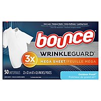 Bounce WrinklGuard Fresh Scent Mega Outdoor Dryer Sheets - 50 Count - Image 1