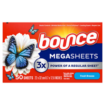 Bounce WrinklGuard Fresh Scent Mega Outdoor Dryer Sheets - 50 Count - Image 2