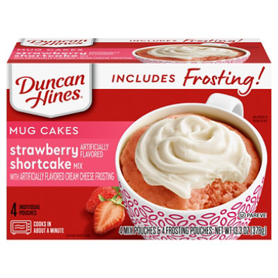 Duncan Hines Mug Cake Mix Strawberry Shortcake With Cream Cheese Frosting - 13.3 Oz
