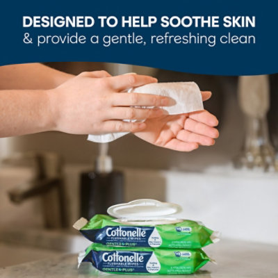 Cottonelle GentlePlus Flushable Wipes with Aloe & Vitamin E 2 Flip-Top Packs - 42 Count - Image 3