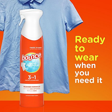 Bounce Clothing Spray 3In1 Rapid Touch Up Everything Outdoor Fresh Scent - 9.7 Oz - Image 8