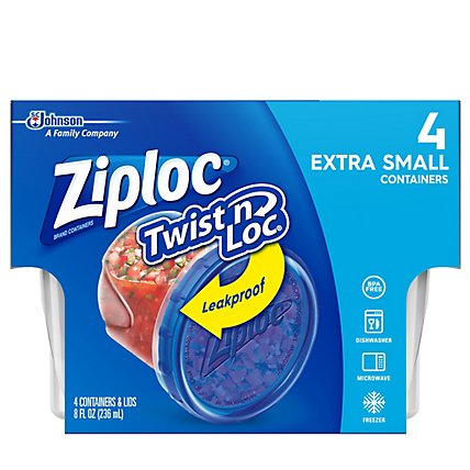Ziploc Brand Twist N Loc Extra Small Food Storage Containers With Lids - 4-8 Fl. Oz. - Image 2
