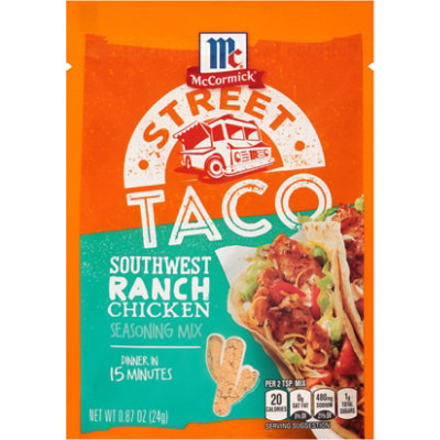 McCormick Street Taco Southwest Ranch Chicken Seasoning Mix - 0.87 Oz - Image 1