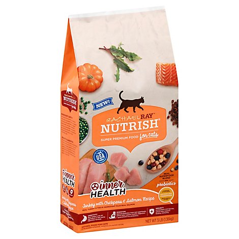 Rachael Ray Nutrish Food For Cats Natural Inner Health Turkey With Chickpeas & Salmon - 3 Lb
