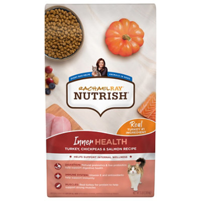 Rachael Ray Nutrish Food For Cats Natural Inner Health Turkey With Chickpeas & Salmon - 3 Lb