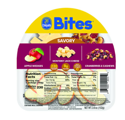 Chiquita Apples Cheese Cranberries Cashews Tray - 3.62 Oz