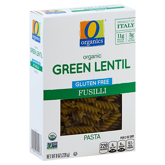 O Organic Pasta Fusilli Green Lentil - 8 Oz