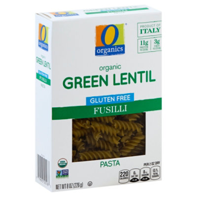 O Organic Pasta Fusilli Green Lentil - 8 Oz - Carrs