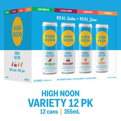 High Noon Seltzer Hard Vodka & Soda Variety Pack - 12-12 Oz - Image 2