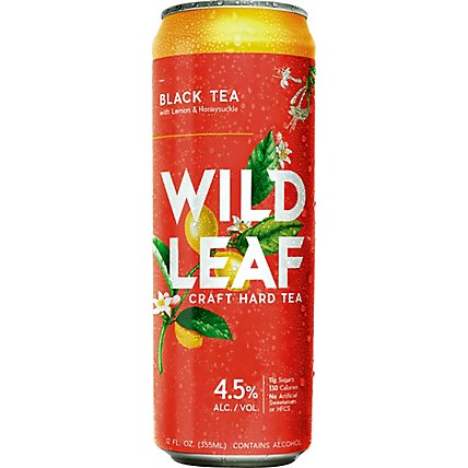 Wild Leaf Black Tea With Lemon & Honeysuckle Cans - 12-12 Fl. Oz. - Image 2