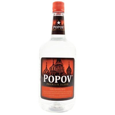 Popov Vodka 80 Proof Bottle - 1.75 Liter - Image 1