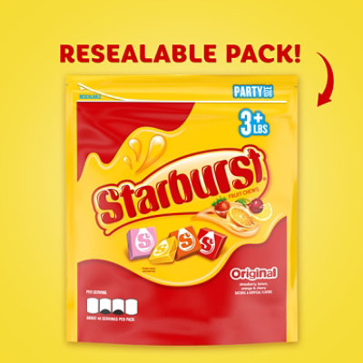 Starburst Original Fruit Chews Chewy Candy Party Size Bag - 50 Oz - Image 2