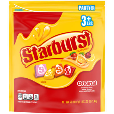 Starburst Fruit Chews Chewy Candy Original Fruit Flavor Party Size - 50 Oz