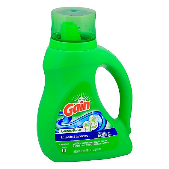 Gain Plus Aroma Boost Laundry Detergent Liquid Blissful Breeze 25 Loads - 40 Fl. Oz.