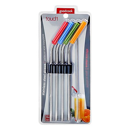 Good Cook Touch Straws Stainless Steel Silicone Sleeve - 6 Count - Image 3