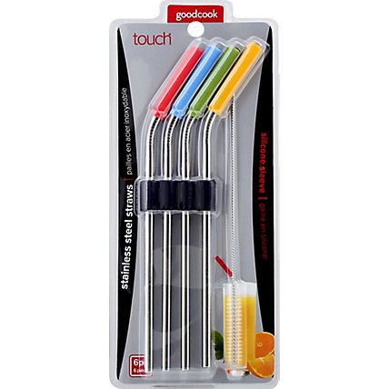 Good Cook Touch Straws Stainless Steel Silicone Sleeve - 6 Count - Image 2