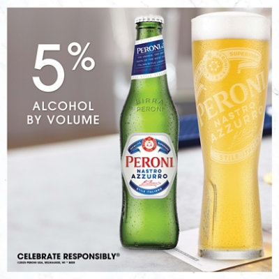 Peroni Nastro Azzurro Pale Lager Beer 5% ABV Cans - 4-16 Fl. Oz. - Image 3