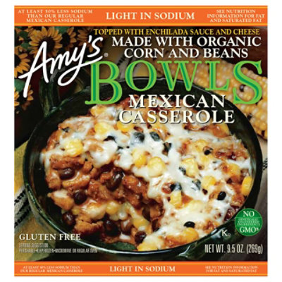 Amy's Light in Sodium Mexican Casserole Bowl - 9.5 Oz