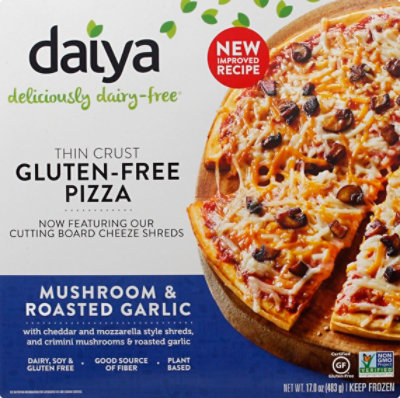 Daiya Pizza Deliciously Dairy Free Pizza Mushroom & Roasted Garlic Frozen - 17 Oz - Image 2