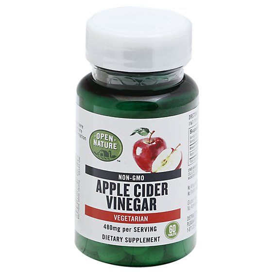 Open Nature Supplement Apple Cider Vinegar 480mg - 60 Count