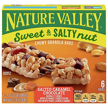 Nature Valley Granola Bars Sweet & Salty Nut Salted Caramel Chocolate - 6-1.24 Oz - Image 3