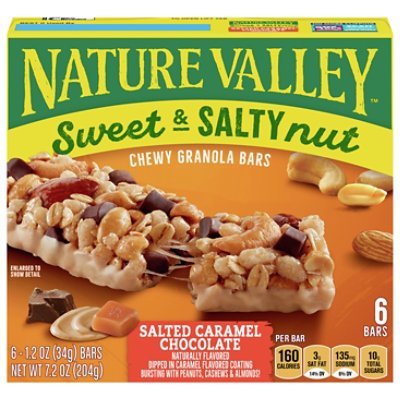 Nature Valley Granola Bars Sweet & Salty Nut Salted Caramel Chocolate - 6-1.24 Oz