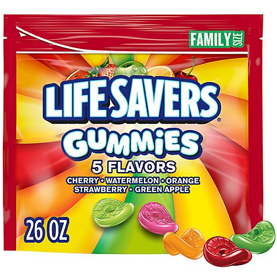 Life Savers 5 Flavors Gummy Candy Family Size Bag - 26 Oz