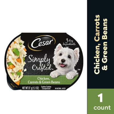 Cesar Simply Crafted Chicken Carrots & Green Beans Adult Wet Dog Food Meal Topper - 1.3 Oz - Image 1