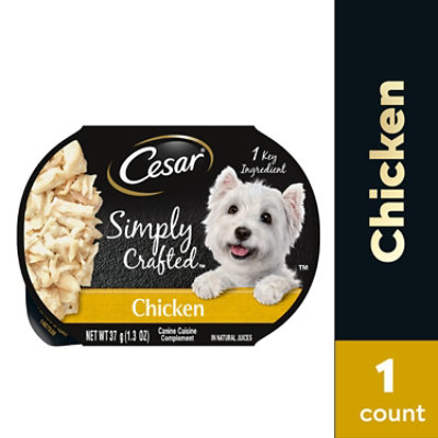 Cesar Simply Crafted Chicken Meal Topper Adult Wet Dog Food - 1.3 Oz - Image 1